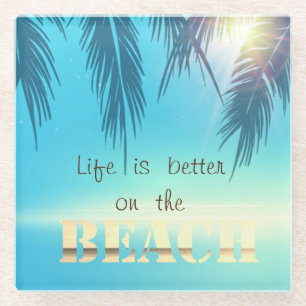 Dessous-de-verre En Verre Adorable Beach Palm