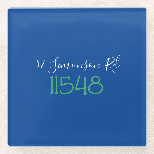 Dessous-de-verre En Verre Adresse de rue avec code postal personnalisée et s (Devant)