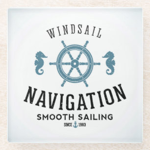 Dessous-de-verre En Verre Affiche de navigation de Windsail