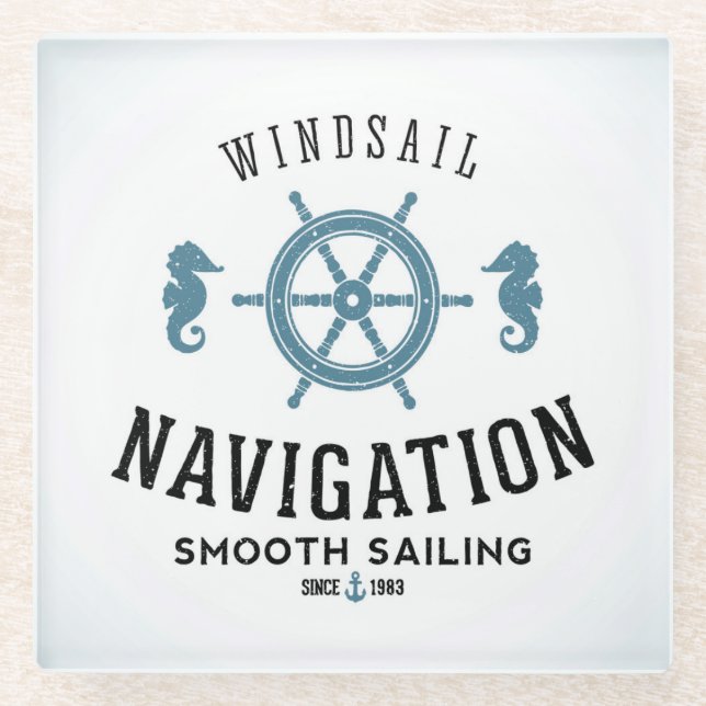 Dessous-de-verre En Verre Affiche de navigation de Windsail (Devant)