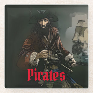 Dessous-de-verre En Verre Ahoy, Matey ! Dessous de verre en verre Pirate Par