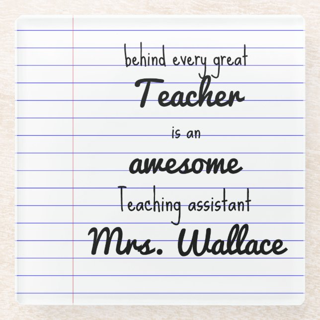 Dessous-de-verre En Verre aide aux enseignants sac fourre-tout assistant d'e (Devant)