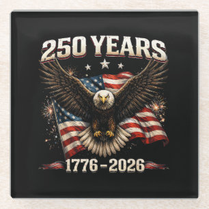 Dessous-de-verre En Verre Aigle patriotique des États-Unis 250e anniversaire