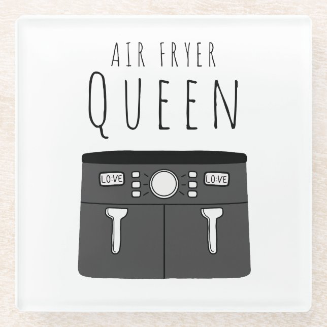 Dessous-de-verre En Verre Air Fryer Queen Beverage (Devant)