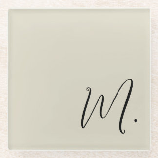Dessous-de-verre En Verre Ajouter Votre Nom Monogramme Moderne Calligraphie 