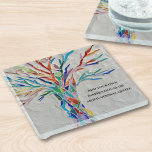 Dessous-de-verre En Verre Ajoutez Votre Propre Citation Motivationnelle / In<br><div class="desc">Personnalisez ce dessous de verre en verre élégant avec votre dicton ou citation préférée. Il est décoré avec une mosaïque colorée Arbre de vie design. Cliquez sur Personnaliser pour modifier la police,  la taille de police et la couleur de police. Mosaïque originale © Michele Davies.</div>