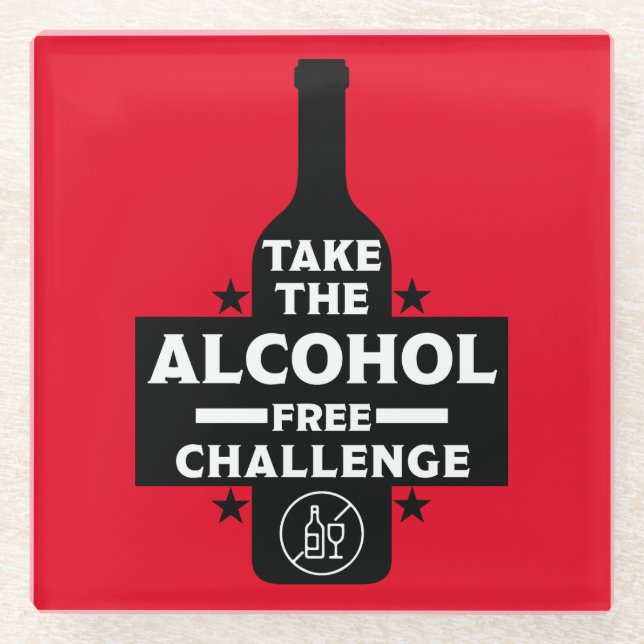 Dessous-de-verre En Verre Alcool Gratuit Et Sobre (Devant)