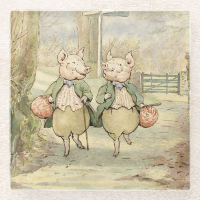 Dessous-de-verre En Verre Alexander et Pigling Bland par Beatrix Potter (Devant)