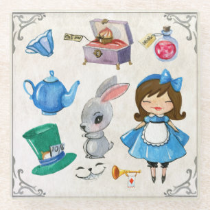 Dessous-de-verre En Verre Alice Au Pays Des Merveilles