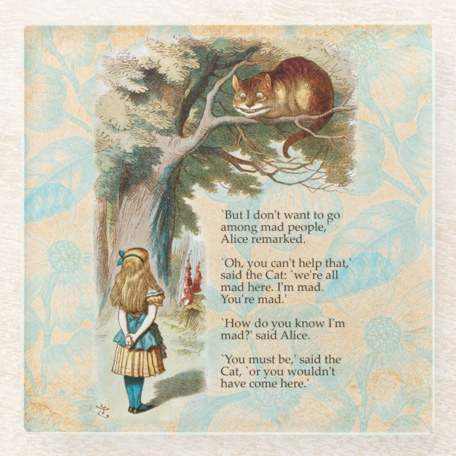 Dessous-de-verre En Verre Alice au pays des merveilles Cheshire Cat Mad (Devant)