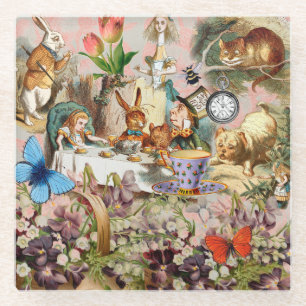 Dessous-de-verre En Verre Alice au pays des merveilles Thé dansant Art