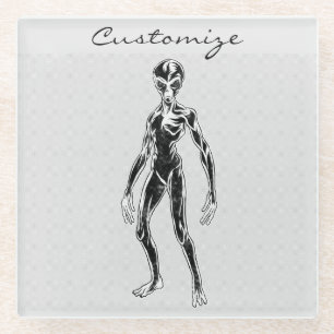 Dessous-de-verre En Verre Alien UFO Thunder_Cove