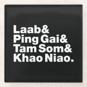 Dessous-de-verre En Verre Alimentation de la rue laotienne