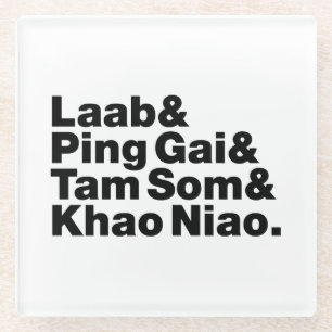 Dessous-de-verre En Verre Alimentation de la rue laotienne