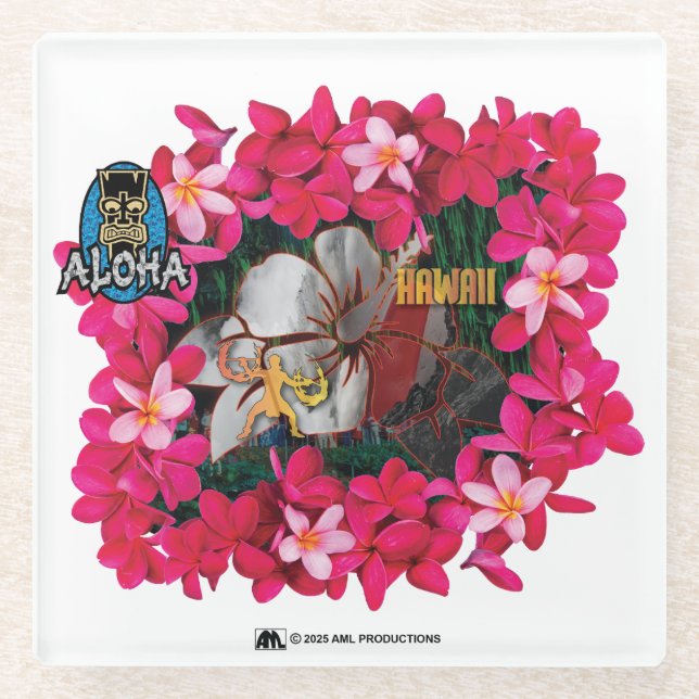 DESSOUS-DE-VERRE EN VERRE ALOHA 3 1 (Devant)