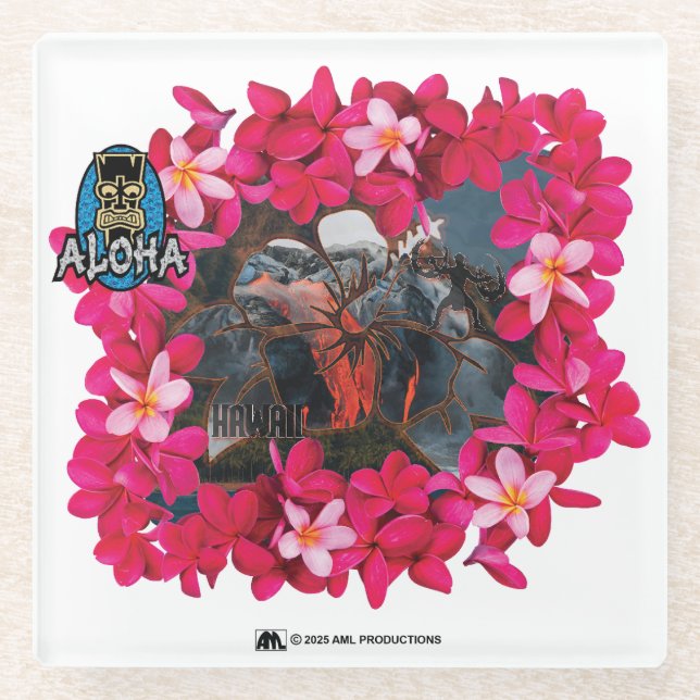 DESSOUS-DE-VERRE EN VERRE ALOHA 3 15 (Devant)