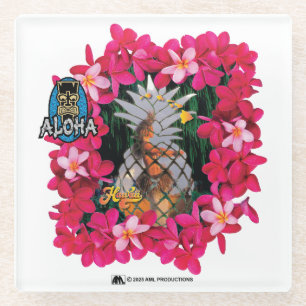 DESSOUS-DE-VERRE EN VERRE ALOHA 3 3