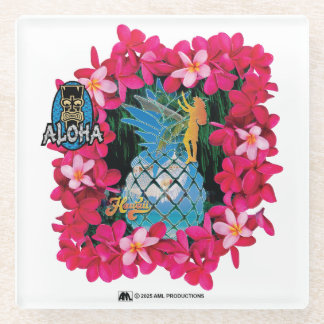 DESSOUS-DE-VERRE EN VERRE ALOHA 3 5 VERSION 1