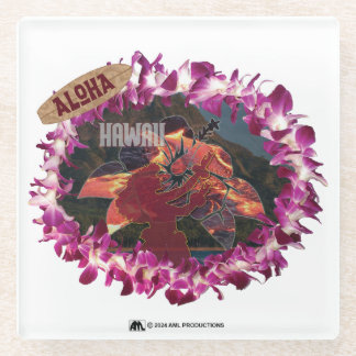 DESSOUS-DE-VERRE EN VERRE ALOHA 45 VERSION 1