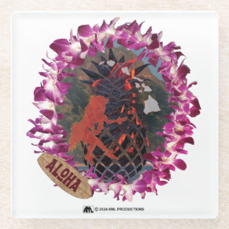 DESSOUS-DE-VERRE EN VERRE ALOHA 52