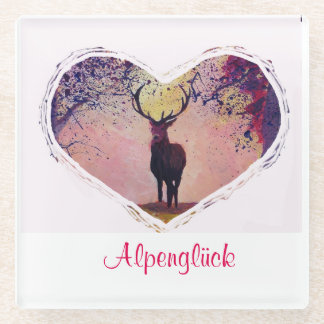Dessous-de-verre En Verre Alpenglück Hirsch