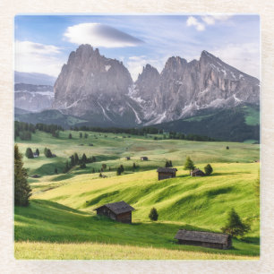 Dessous-de-verre En Verre Alpes de dolomite de Seiser Alm , Italie