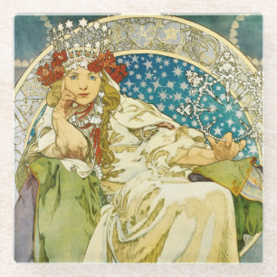 Dessous-de-verre En Verre Alphonse Mucha Princess Hyacinth Art Nouveau