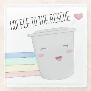 Dessous-de-verre En Verre Amateurs de café mignon Superhero Arc-en-ciel