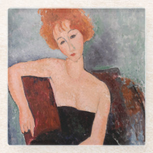 Dessous-de-verre En Verre Amedeo Modigliani - Robe de soirée pour filles rou