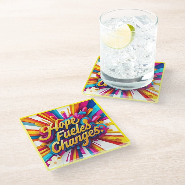 Dessous-de-verre En Verre "Âmes résilientes" (Incliné)