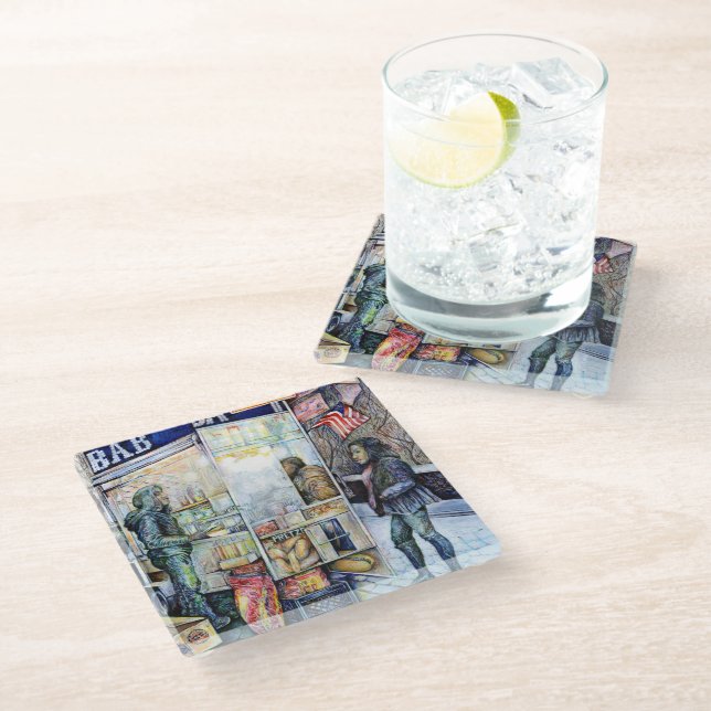 Dessous-de-verre En Verre Amour avec les problèmes, et en difficulté avec l' (Incliné)