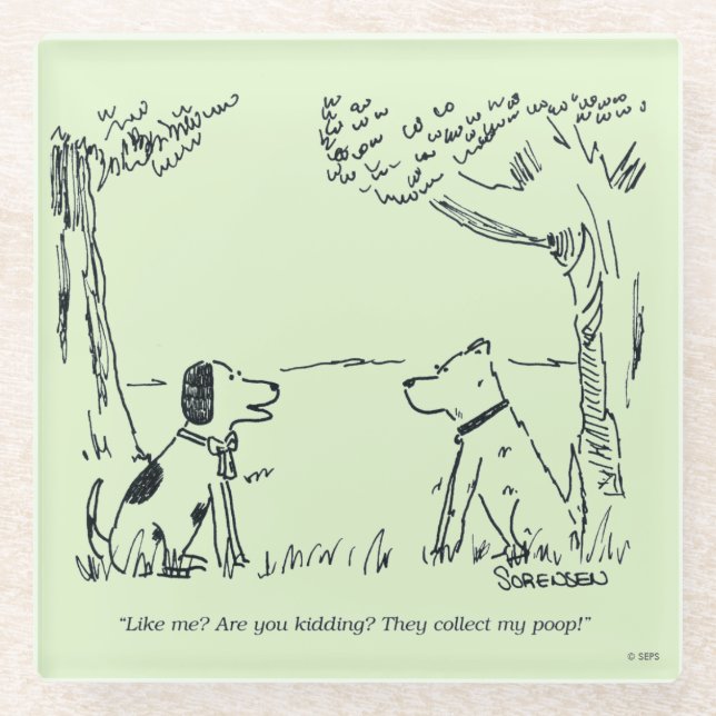 Dessous-de-verre En Verre Amour de chien (Devant)