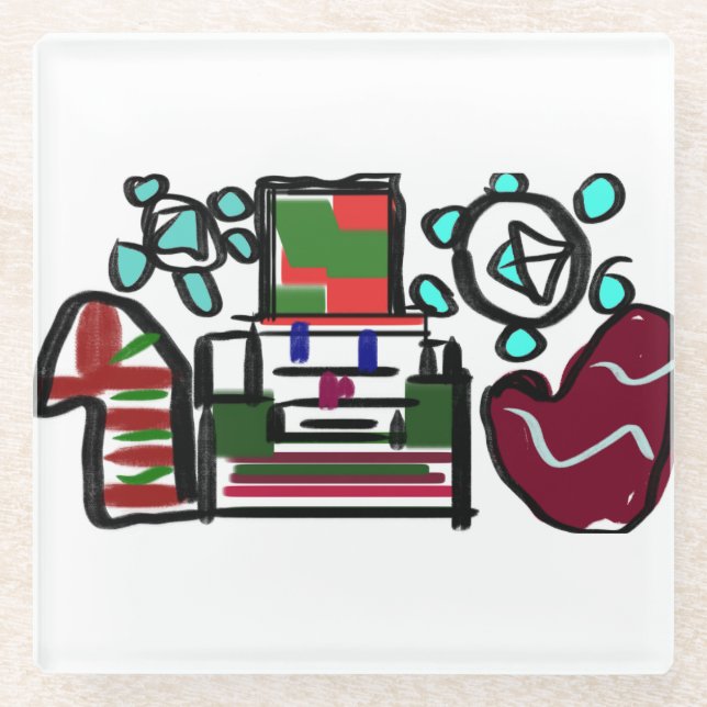 Dessous-de-verre En Verre Amusement Nutcracker (Devant)