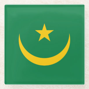 Dessous-de-verre En Verre Ancien drapeau mauritanien