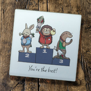 Dessous-de-verre En Verre Animaux des Bois Vous êtes le meilleur ! Podium de