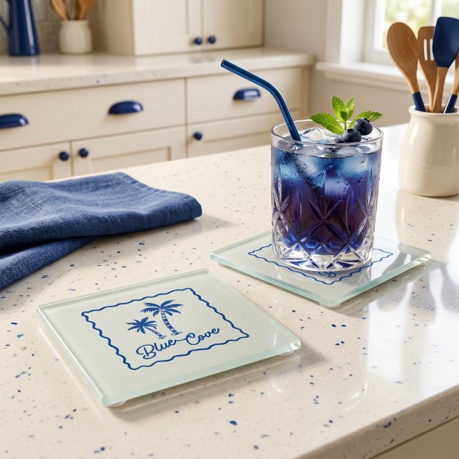 Dessous-de-verre En Verre Anse Bleue (Créateur téléchargé)