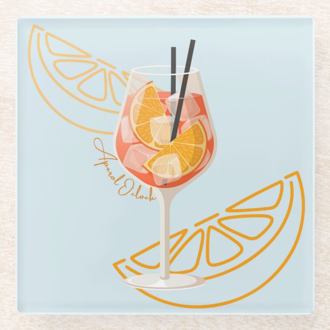 Dessous-de-verre En Verre Aperol O'Clock (Devant)