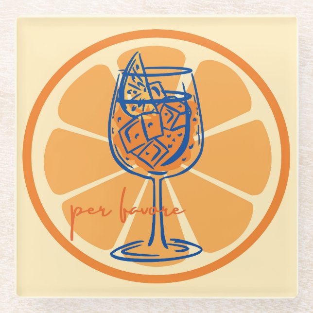 Dessous-de-verre En Verre Aperol Par Faveur (Devant)