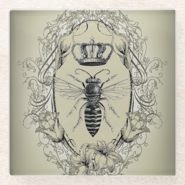 Dessous-de-verre En Verre apiculteur de paris steampunk reine d'abeille fran (Devant)
