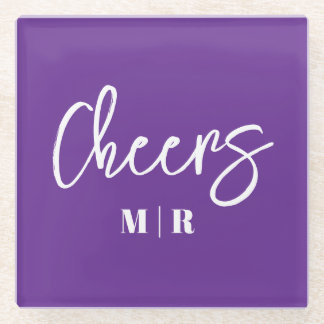 Dessous-de-verre En Verre Applaudissements violet