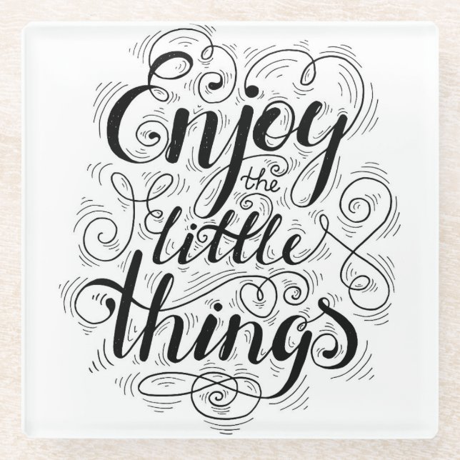 Dessous-de-verre En Verre Appréciez les petites choses 1 (Devant)