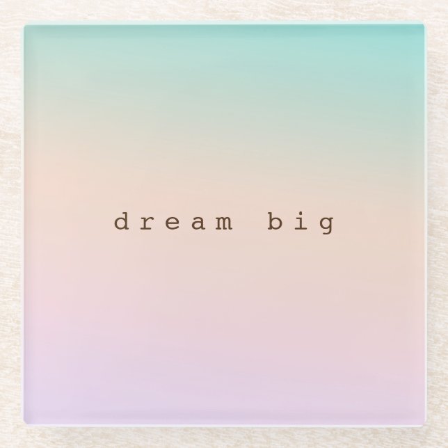 Dessous-de-verre En Verre Aqua Peach Purple Pink Tie Dye Ombre personnalisé (Devant)