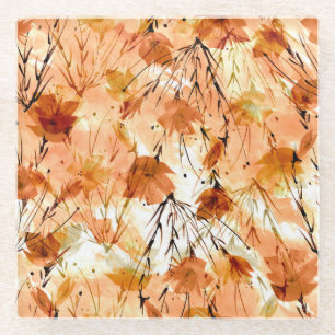 Dessous-de-verre En Verre Aquarelle Botaniques : Motif Plante Vintage.