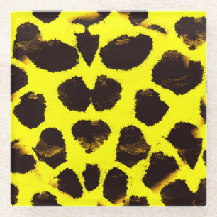 Dessous-de-verre En Verre Aquarelle de Poster de animal Abstrait Leopard