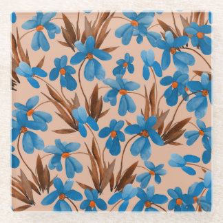 Dessous-de-verre En Verre Aquarelle Floral Été Imprimer Motif
