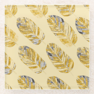 Dessous-de-verre En Verre Aquarelle Tropical Feuille moderne Motif