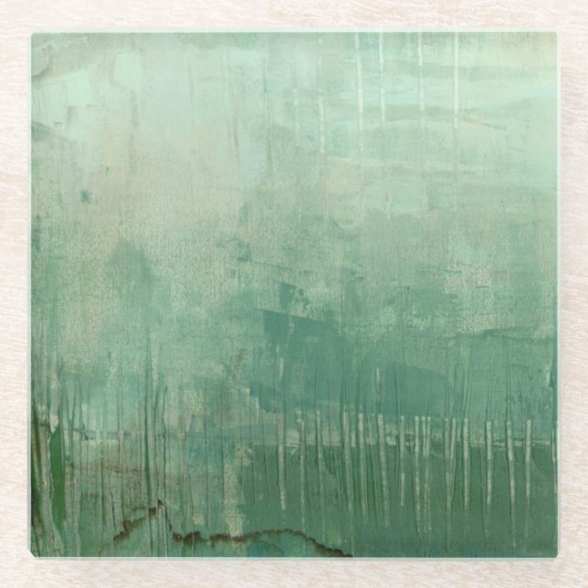 Dessous-de-verre En Verre Aquarelle verte contemporaine (Devant)