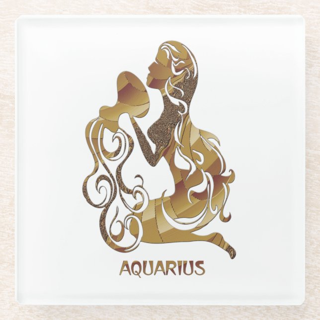 Dessous-de-verre En Verre Aquarius Zodiac (Devant)