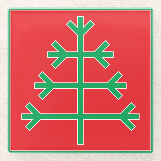 Dessous-de-verre En Verre Arbre de Noël (Devant)