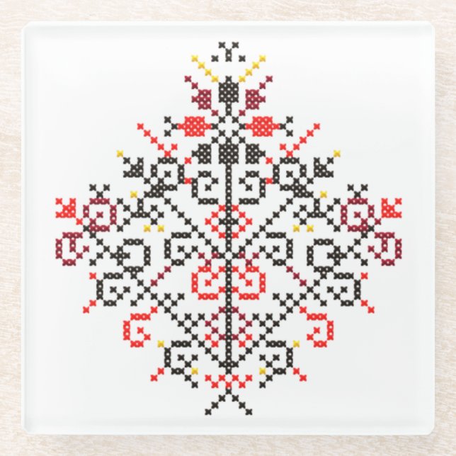 DESSOUS-DE-VERRE EN VERRE ARBRE DE VIE (Devant)